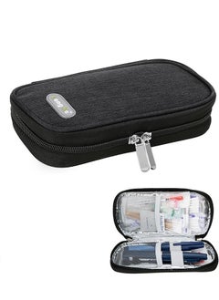 Leng Ke Portable Insulin Cooler Travel Case Diabetic Cooler Bag Insulin Cooling Bag Insulated Organizer for Insulin Pen and Insulin Medicine Diabetic Supplies (Black)  - Image 1