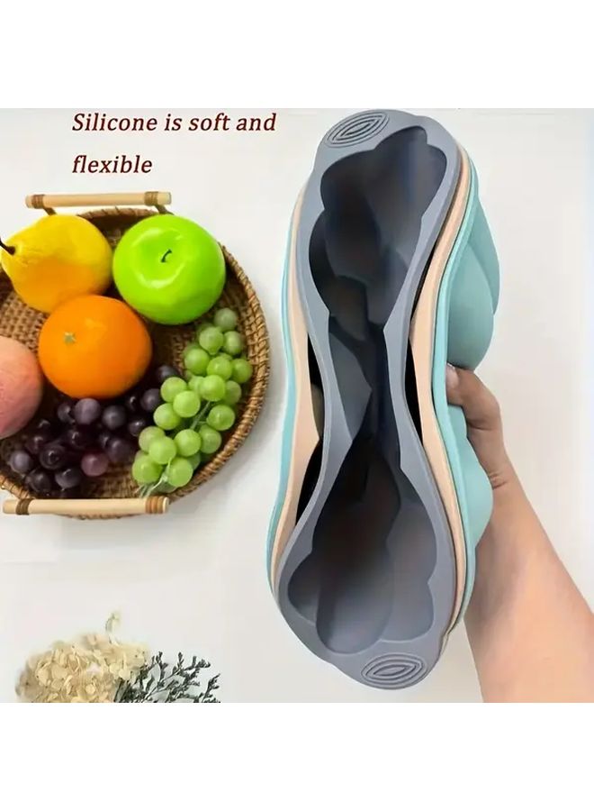 Set Of 3 Blue Lotus Shaped Silicone Nonstick Cake Baking Tray Heat Resistant Easy To Clean For Holiday Baking Christmas Halloween Easter Thanksgiving - Image 3