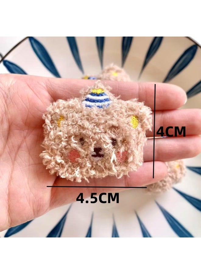 Cute Cartoon Plush Doll Doll Bear Brooch Baby Shoes And Socks Clothes Accessories Headdress Car Decoration Accessories-Color:Birthday Bear  - Image 3