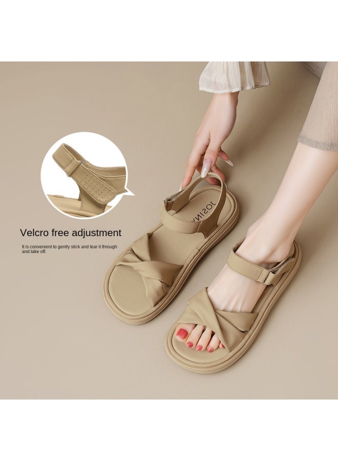 Josiny Ladies' Sandals Summer 2025 New Collection, Outdoor Wear High-end Flat Women's Shoes, Soft Sole Lightweight Beach Sandals - Image 4