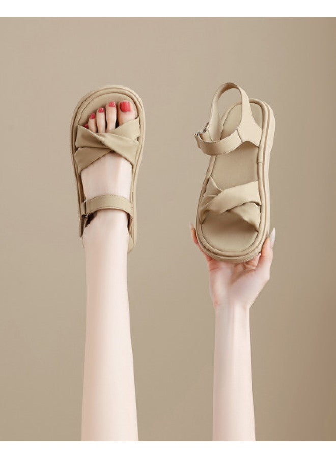 Josiny Ladies' Sandals Summer 2025 New Collection, Outdoor Wear High-end Flat Women's Shoes, Soft Sole Lightweight Beach Sandals - Image 1