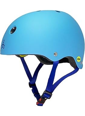 Triple Eight Triple Eight Dual Certified MIPS Bike and Skateboard Helmet, Blue Matte, X-Small/Small  - Image 1