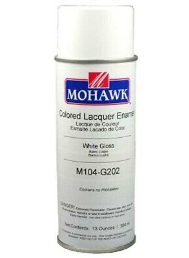 Mohawk Finishing Products Mohawk Colored Lacquer Enamel White Gloss M104 G202 Premium Lacquer Spray for Wood Fast Drying - Image 1