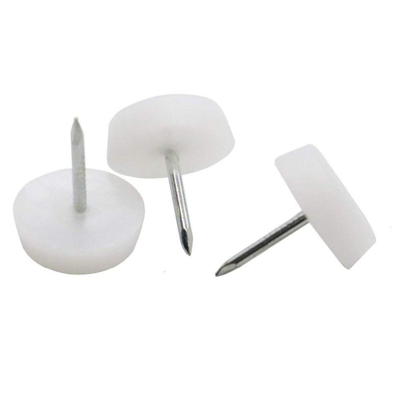 Ruwado 30 Pcs Furniture Feet Nail Nylon Chair Glides Sliders Round Head 18 X 5 MM Chair Table Legs Feet Protectors Nail Pad for Home Sofa Skid Tile Decoration Nail On Sliding Disc - Image 1