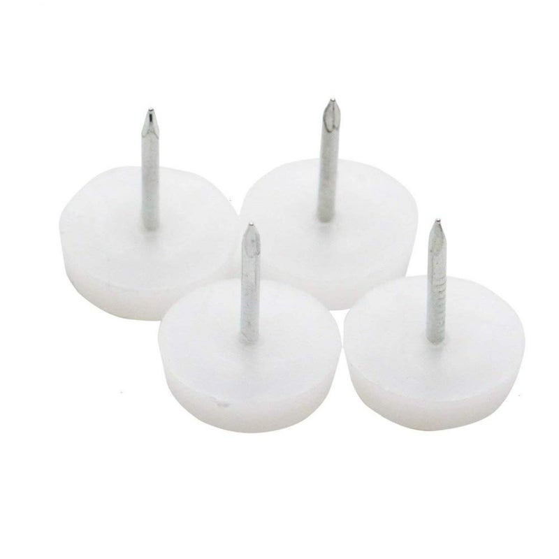 Ruwado 30 Pcs Furniture Feet Nail Nylon Chair Glides Sliders Round Head 18 X 5 MM Chair Table Legs Feet Protectors Nail Pad for Home Sofa Skid Tile Decoration Nail On Sliding Disc - Image 2