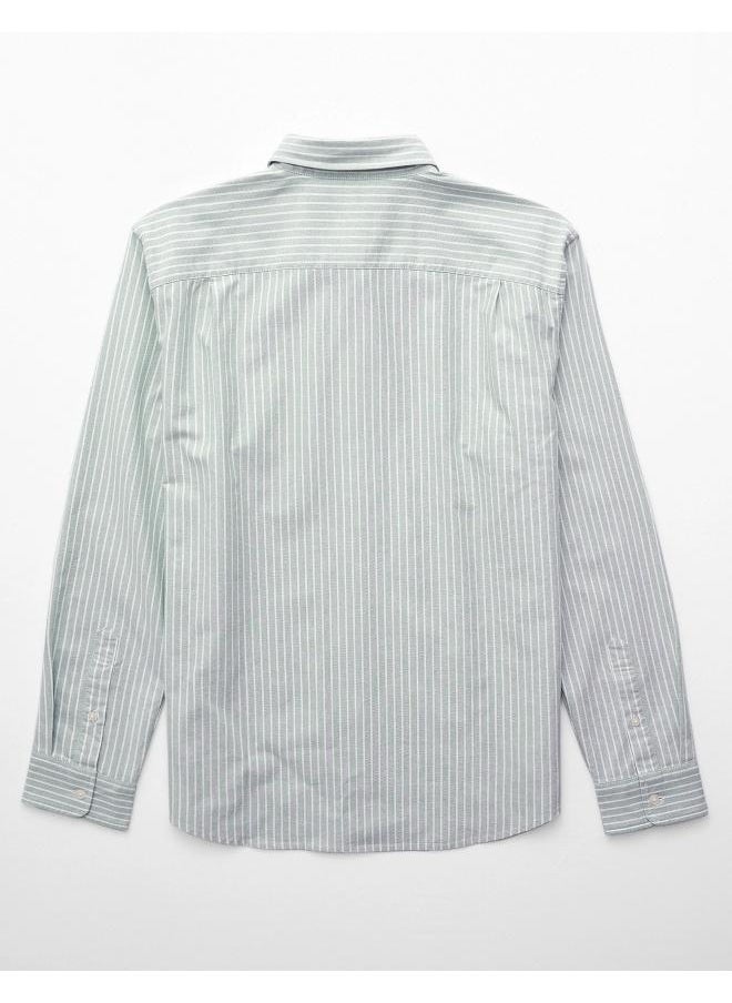 American Eagle AE Everyday Striped Oxford Button-Up Shirt  - Image 2