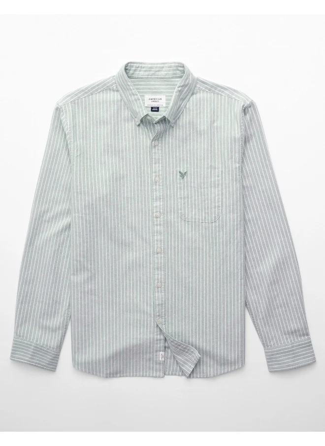 امريكان ايجل AE Everyday Striped Oxford Button-Up Shirt