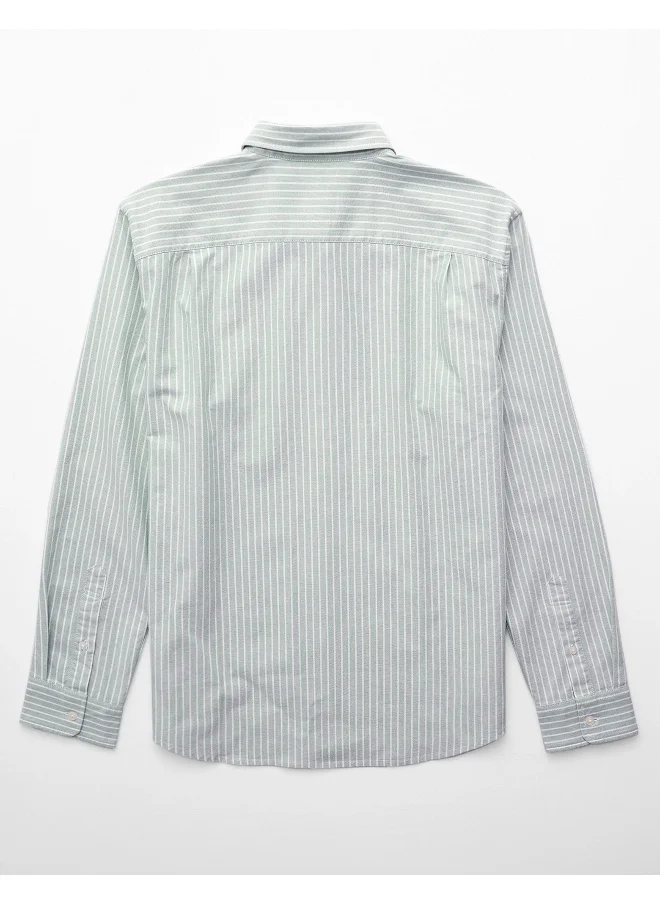 امريكان ايجل AE Everyday Striped Oxford Button-Up Shirt