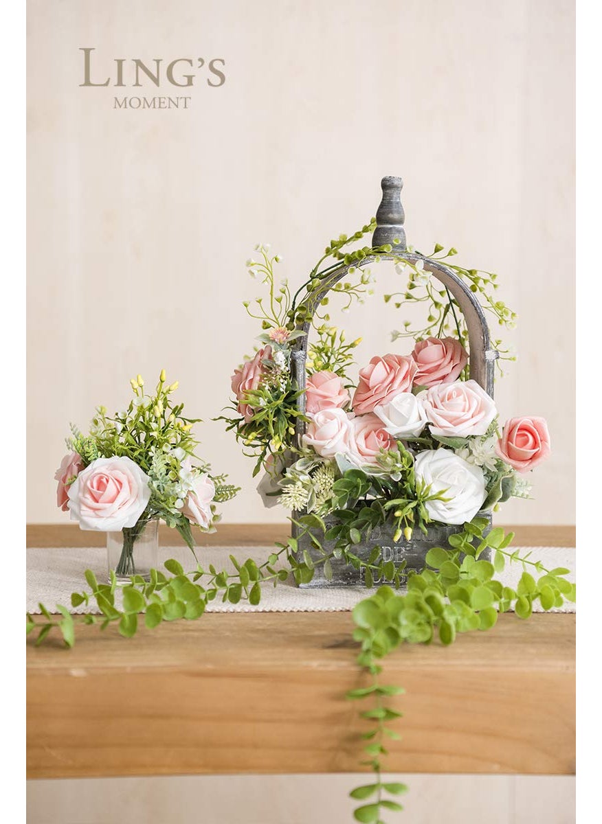 Ling's moment Ling's Moment Artificial Flowers  25Pcs 3"" Roses in Shimmer Peach Shades  Realistic DIY Foam Floral Fill for Wedding Bouquets/Centerpieces  Outdoor Party Backdrops  Room/Table  Garden/Pot Decorations  - Image 3