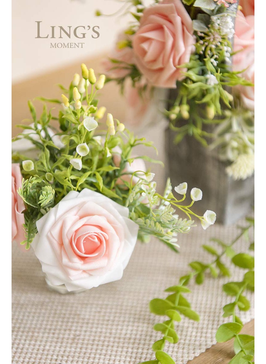 Ling's moment Ling's Moment Artificial Flowers  25Pcs 3"" Roses in Shimmer Peach Shades  Realistic DIY Foam Floral Fill for Wedding Bouquets/Centerpieces  Outdoor Party Backdrops  Room/Table  Garden/Pot Decorations  - Image 4