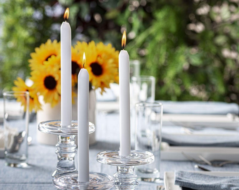 BOLSIUS White Candles 10 Pack - 9 Inch Straight Taper Candle Set - 8 Hour Candlesticks - Fits Most Standard Candle Holders - Premium European Quality - Household, Dinner, Wedding, & Party Candlesticks - Image 4