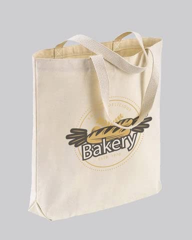 TBF 12-Pack Heavy Duty Sturdy Canvas Tote Bags with Handles - Reusable Natural Grocery Shopping Bags Blank Cloth Fabric for DIY, Crafts - 15x15x3 - Image 2