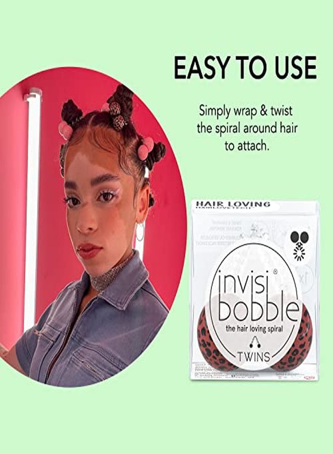 invisibobble Ball Hair Ties With Coil, Twins Purrfection  Ponytail Holder No Damage, Wrap And Twist Painfree Hair Accessories For Girls And Women Gentle For Girls Teens And Thick Hair - Image 4