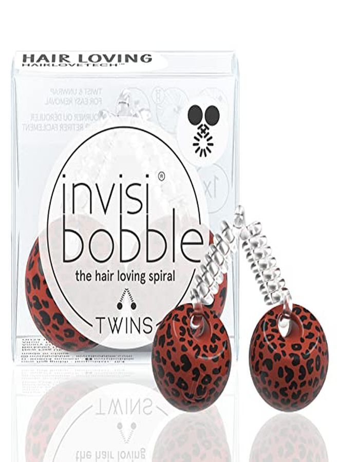 invisibobble Ball Hair Ties With Coil, Twins Purrfection  Ponytail Holder No Damage, Wrap And Twist Painfree Hair Accessories For Girls And Women Gentle For Girls Teens And Thick Hair - Image 1