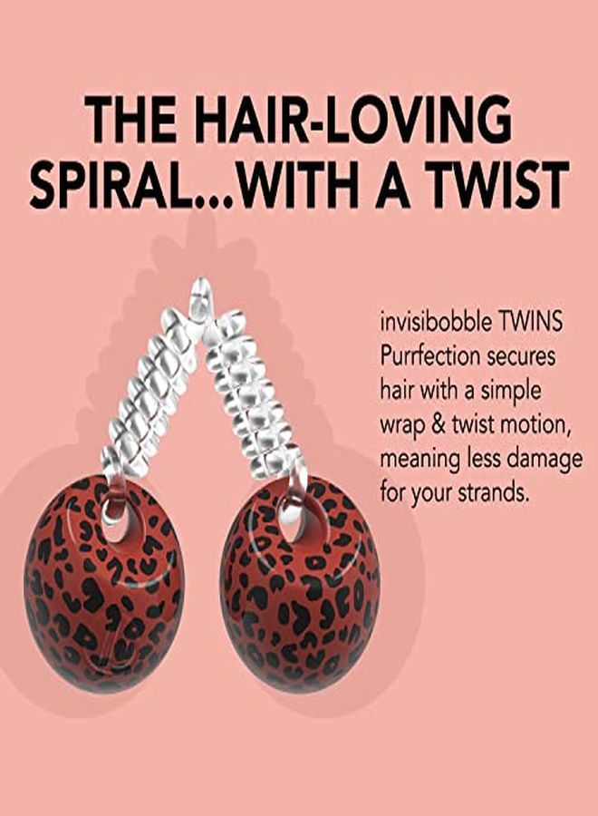 invisibobble Ball Hair Ties With Coil, Twins Purrfection  Ponytail Holder No Damage, Wrap And Twist Painfree Hair Accessories For Girls And Women Gentle For Girls Teens And Thick Hair - Image 2
