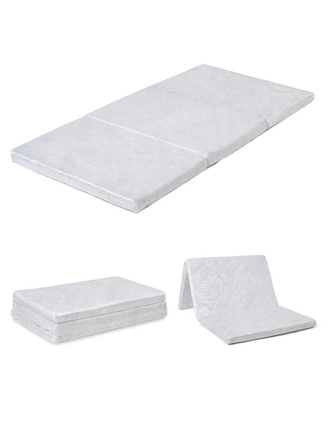 Emirates Living Tri-Fold Mattress - Folding Medicated Mattress - Rebonded Foam, 180 x 90 x 6 cm, Density 70-75kg/m3 very firm, Tricot Fabric 70 gsm, (180L x 90W x 6H cm)  - Image 1