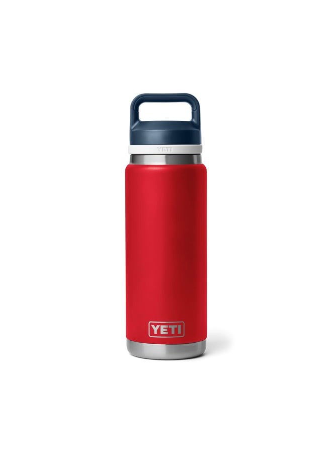 YETI Rambler 26 oz Bottle, Leakproof, Vacuum Insulated, Stainless Steel with Chug Cap, Rescue Red/White/Navy - Image 3