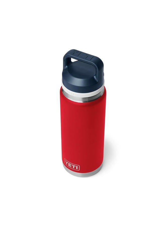YETI Rambler 26 oz Bottle, Leakproof, Vacuum Insulated, Stainless Steel with Chug Cap, Rescue Red/White/Navy - Image 5