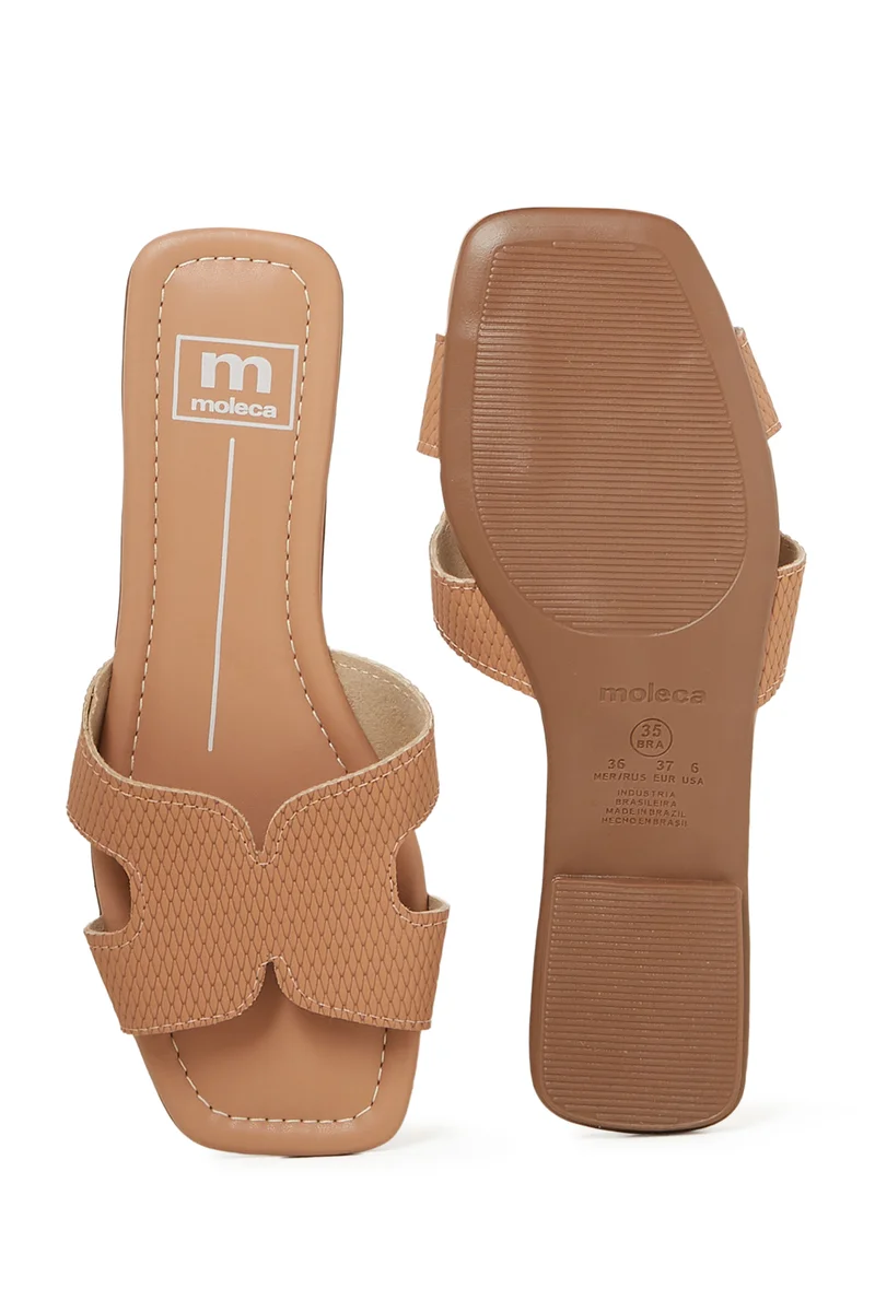 Moleca  MOLECA Ladies Flat Sandals in NUDE | Comfortable Everyday Footwear for Women | Best Price UAE