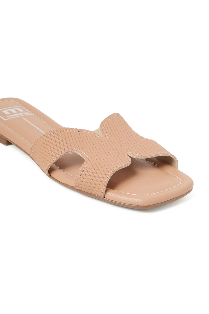 Moleca  MOLECA Ladies Flat Sandals in NUDE | Comfortable Everyday Footwear for Women | Best Price UAE