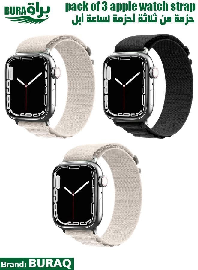 BURAQ Apple Watch Band Strap For Apple Watch Ultra 2/Ultra 49mm, Series 10 46mm, 9/8/7 45mm, SE2/SE/6/5/4 44mm, 3/2/1 42mm