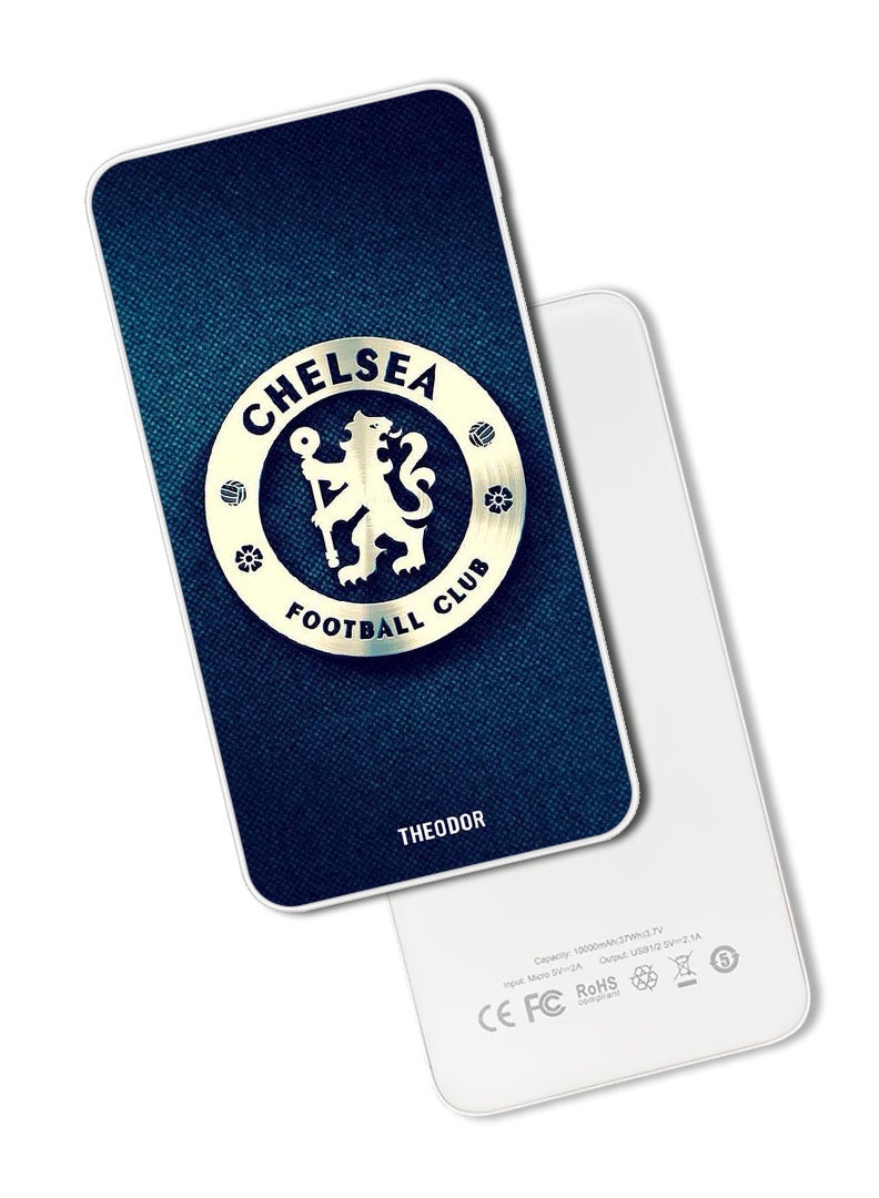 Theodor 10,000 mAh Super Fast Charging Ultra Compact Power Bank with Quick Charge & Power Delivery, Portable Charger For iPhone and Android Chelsea Blue - Image 1