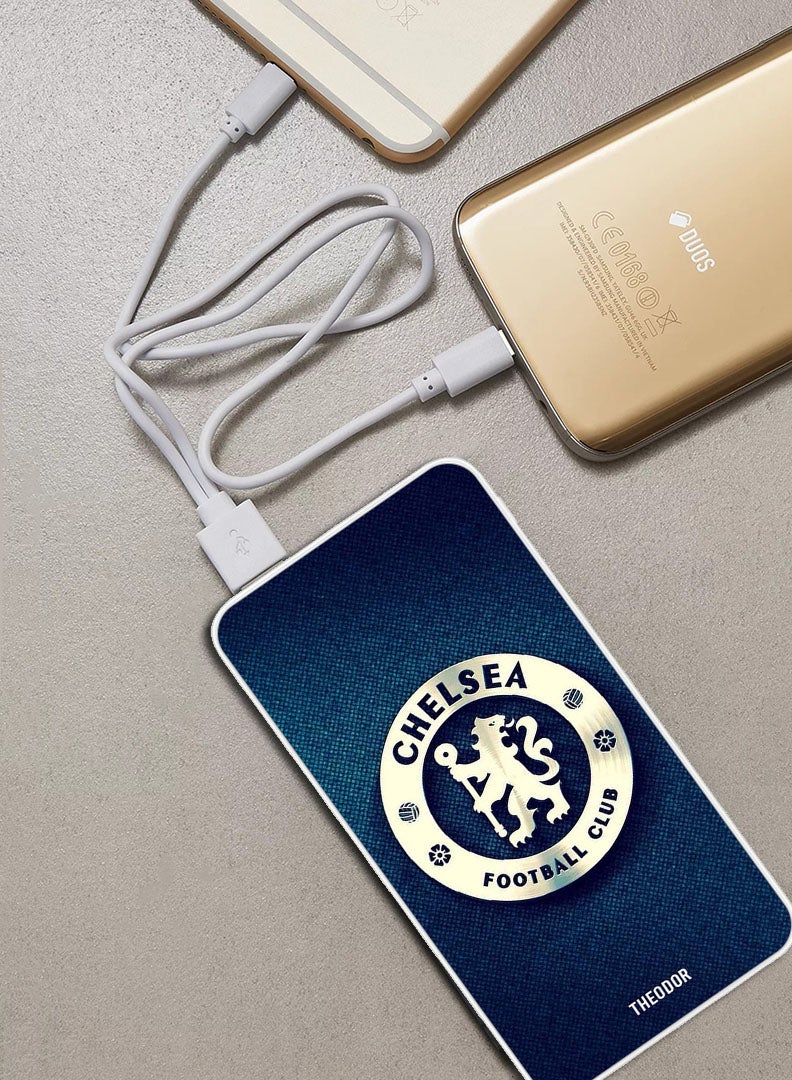 Theodor 10,000 mAh Super Fast Charging Ultra Compact Power Bank with Quick Charge & Power Delivery, Portable Charger For iPhone and Android Chelsea Blue - Image 2