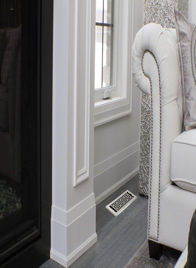 Decor Grates شبكات ديكور ECH410-NKL إكليبس مطلية بسجل الأرضية، 4 إنش × 10 إنش، نيكل - Image 5