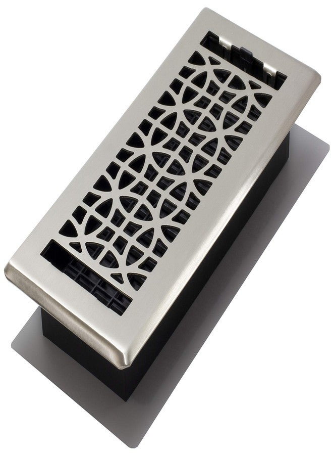 Decor Grates شبكات ديكور ECH410-NKL إكليبس مطلية بسجل الأرضية، 4 إنش × 10 إنش، نيكل - Image 1