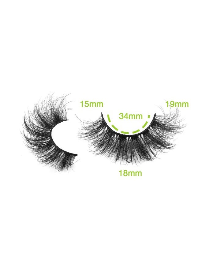 FANXITON Mink Lashes False Eyelashes Dramatic Fluffy Mink Lashes Wispy 19 MM Curly Natural Look 3D Fake Eyelashes 10 Pairs Pack  - Image 4