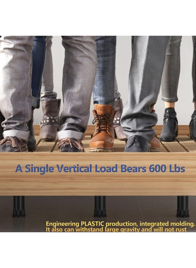 يُسلِّم 4 قطع من أرجل دعم السرير بارتفاع، أرجل إطار السرير لشرائح سرير كينج كوين، ساق دعم إطار السرير، أرجل دعم إطار السرير القابلة للتعديل البديلة، دعامة شريحة السرير، دعامة مركز إطار السرير (مقاس - Image 2