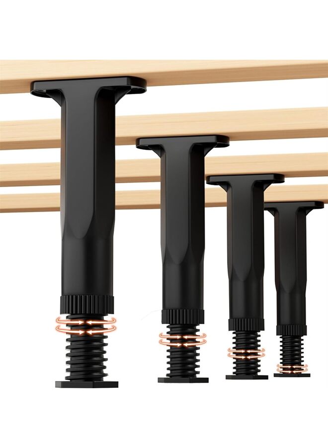 يُسلِّم 4 قطع من أرجل دعم السرير بارتفاع، أرجل إطار السرير لشرائح سرير كينج كوين، ساق دعم إطار السرير، أرجل دعم إطار السرير القابلة للتعديل البديلة، دعامة شريحة السرير، دعامة مركز إطار السرير (مقاس - Image 1