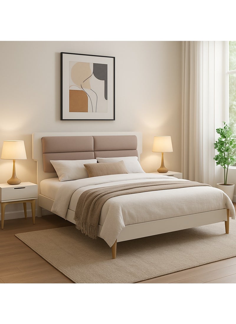 ROYALOAK Phoenix Queen Size Bed with MDF Frame and Leatherette Upholstery, High Gloss Finish, Modern & Durable Design for Bed room.  - Image 5