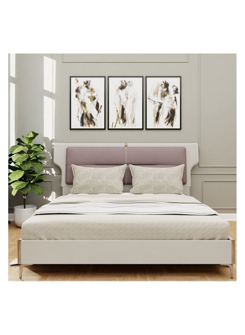 ROYALOAK Phoenix Queen Size Bed with MDF Frame and Leatherette Upholstery, High Gloss Finish, Modern & Durable Design for Bed room.  - Image 2