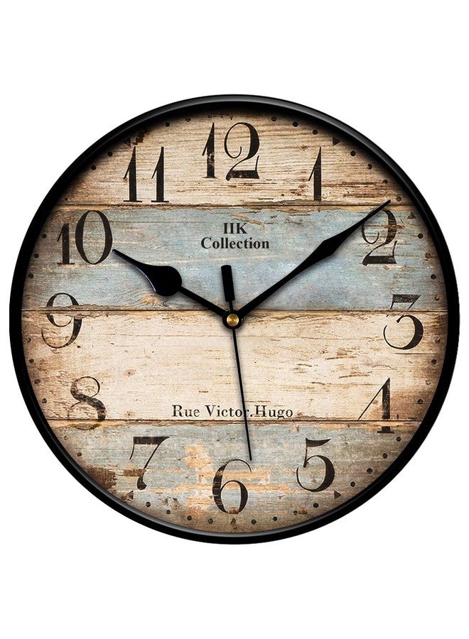 IIK COLLECTION 12-inch Plastic Designer Analogue Sweep Silent (No Tic-Tic Sound) Quartz Movement Round Wall Clock for Home, Wall Clock for Living Room, Bedroom, (30 cm x 30 cm x 6 cm) - Image 1