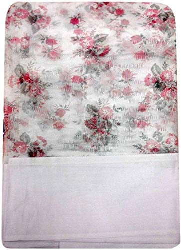 ANS Floral Mosquito Net for Double Bed with Cotton Border, Breathable Honeycomb Mesh for Free Air Flow, Hanging Type, Large Size 6.5 x 8 ft, White, Durable & Easy Installation Bed Net for Protection - Image 5