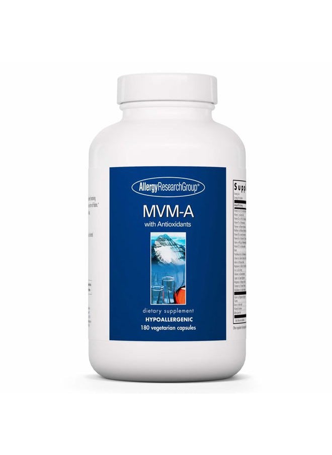 Allergy Research Group - MVM-A with Antioxidants - Complete Multivitamin/Multimineral - 180 Vegetarian Capsules - Image 1