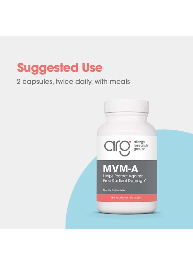 Allergy Research Group - MVM-A with Antioxidants - Complete Multivitamin/Multimineral - 180 Vegetarian Capsules - Image 1