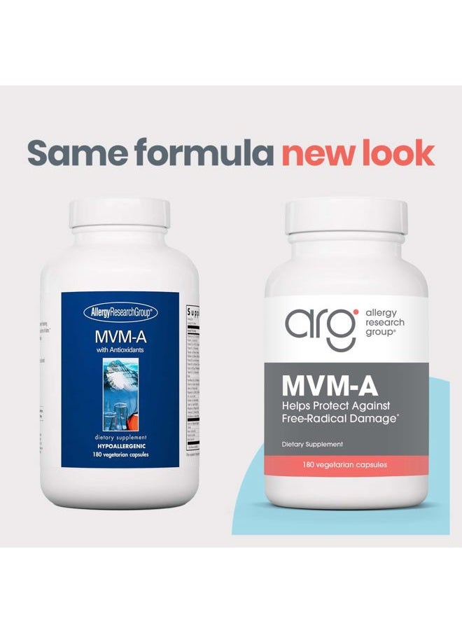 Allergy Research Group - MVM-A with Antioxidants - Complete Multivitamin/Multimineral - 180 Vegetarian Capsules - Image 1
