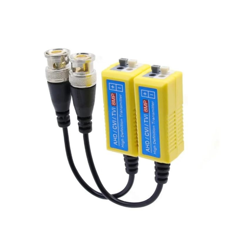 Video Balun 8MP Pack of 4,4K Passive HD BNC Video Balun Transceiver Transceiver عبر كابل Rj45 AHD/TVI/CVI/CVBS لنظام كاميرا المراقبة الأمنية CCTV DVR عالي الدقة (أصفر، 4 أزواج) - Image 3