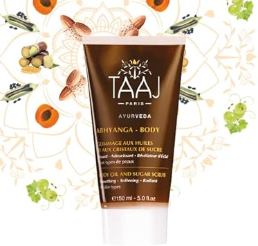 TAAJ Exfoliation with oils and sugar crystals ABHYANGA Cleansing and exfoliation Gentle exfoliation Smoothing softening brightening Smoother softer silkier skin 150 ml - Image 2
