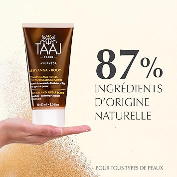 TAAJ Exfoliation with oils and sugar crystals ABHYANGA Cleansing and exfoliation Gentle exfoliation Smoothing softening brightening Smoother softer silkier skin 150 ml - Image 5