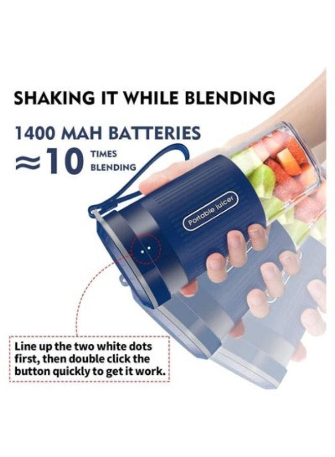 ACLIX Portable Blender Cordless Personal Blender Juicer Mini Mixer Waterproof Smoothie Blender With USB Rechargeable BPA Free Tritan 300ml - Image 3