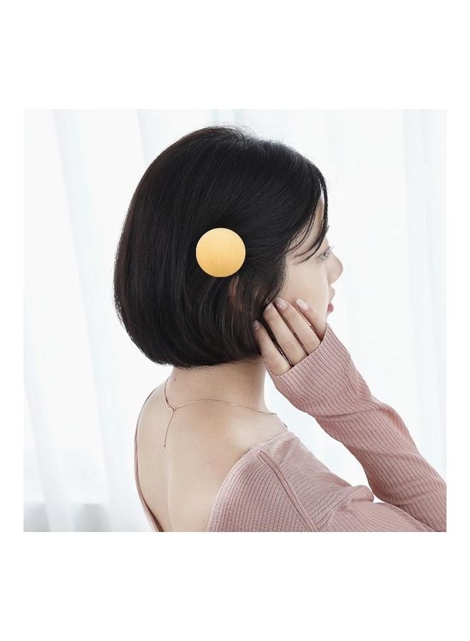 BGM Metal Snap Hair Clips Smiley Face Hairdressing Tool Round Gold - Image 1