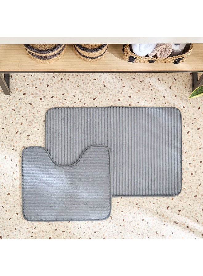 Home Box Luxot 2-Piece Memory Foam Bathmat Set 90  x 60 cm - Image 1