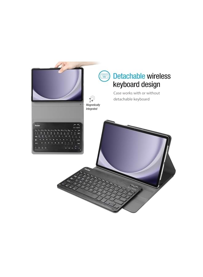 Procases For Galaxy Tab A9 Plus 2023 Keyboard Case Protective Cover Case With Detachable Wireless Keyboard For Galaxy Tab A9 Plus 2023 –Black - Image 3