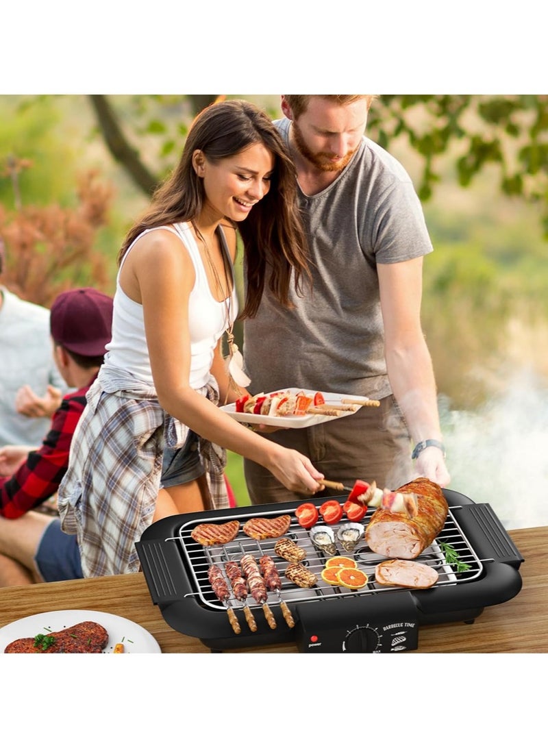 2000W high power 304 stainless steel double heating tube electric grill, household grill, easy to clean non-stick baking tray, fast heating and anti-scalding design, suitable for family gatherings/outdoor camping,  - Image 2