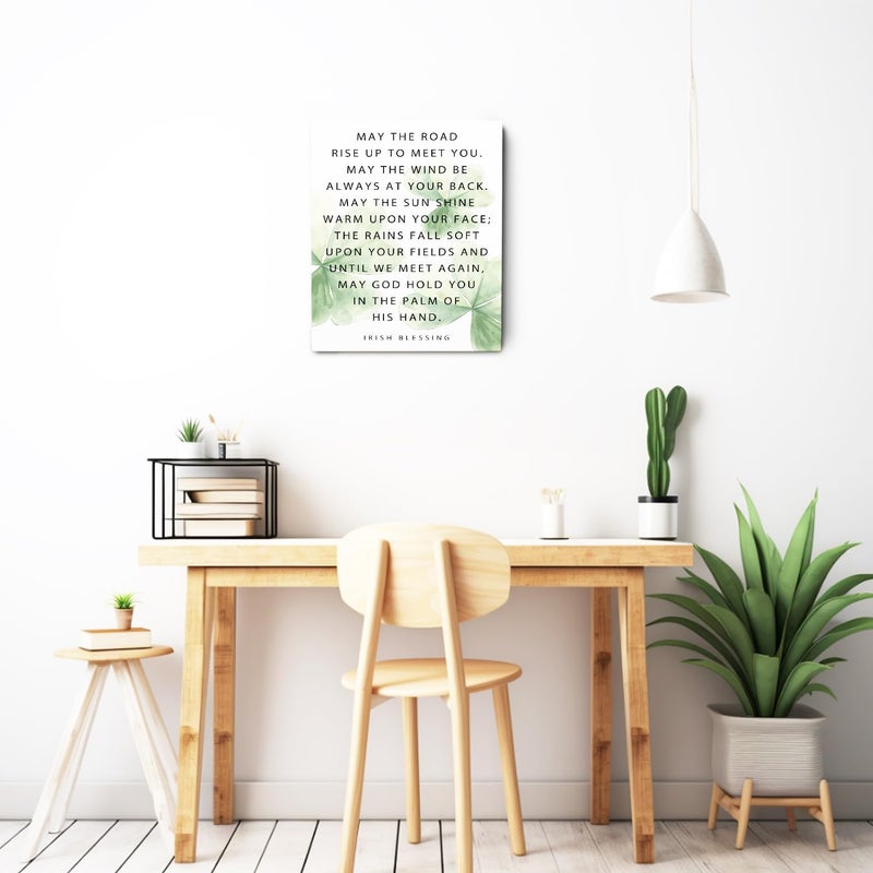Ryeolo Irish Blessing Wall Decor, St Patrick's Day Wall Art, Irish Blessing Sign, St Patrick's Day Canvas Wall Art Poster, Lucky Shamrock St Patrick's Day Wall Decor Prints Framed 11x14 Inch - Image 3
