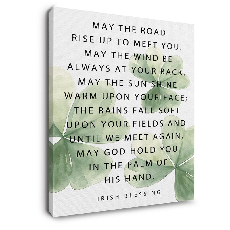 Ryeolo Irish Blessing Wall Decor, St Patrick's Day Wall Art, Irish Blessing Sign, St Patrick's Day Canvas Wall Art Poster, Lucky Shamrock St Patrick's Day Wall Decor Prints Framed 11x14 Inch - Image 1