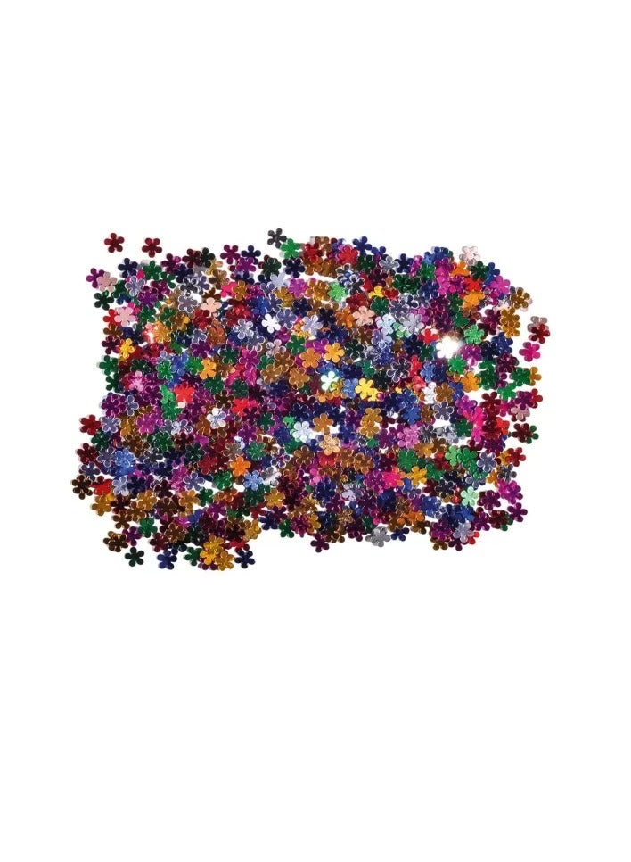 Libra 100-Pieces 8×8mm Crafty Ruby Craft Confetts Flower 14g Assorted Color - Image 1